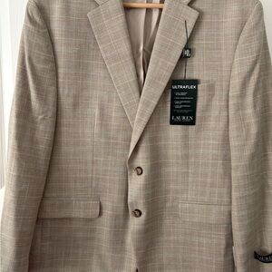 Lauren Ralph Lauren Tan Plaid Ultraflex Blazer